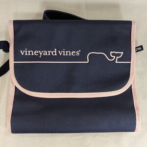 Vineyard Vines Travel Bag Magnetic Fold Accessories Toiletries Navy Blue Pink